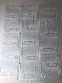 Listing 2 of 12 for Vintage Japanese Blue Cloud Woven Silk Kimono Panels X3 Fabric Pieces