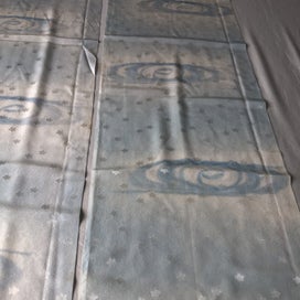 Listing 3 of 12 for Vintage Japanese Blue Cloud Woven Silk Kimono Panels X3 Fabric Pieces
