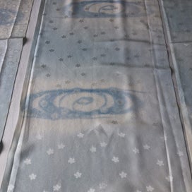 Listing 5 of 12 for Vintage Japanese Blue Cloud Woven Silk Kimono Panels X3 Fabric Pieces