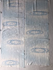Listing 9 of 12 for Vintage Japanese Blue Cloud Woven Silk Kimono Panels X3 Fabric Pieces
