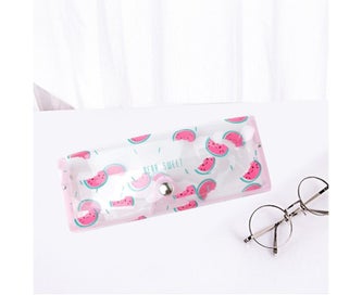 Listing 2 of 2 for Stylish Clear Cute Transparent Plastic Glasses Protector Box Case(Watermelon)