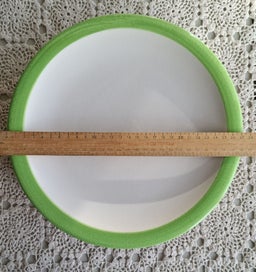 Listing 4 of 11 for Temuka green and orange banded dinner plates x 5