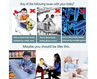 Listing 6 of 8 for Shopping Cart Cover For Baby Cotton High Chair Cover, Reversible, Machine Was