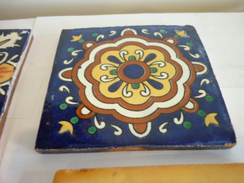 Listing 4 of 6 for POTTERY TILES X4. COLOURFUL