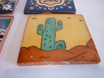 Listing 5 of 6 for POTTERY TILES X4. COLOURFUL