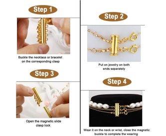 Listing 4 of 7 for 8 Pieces 4 Sizes Slide Clasp Lock Necklace Connector Multi Strands Slide Tube