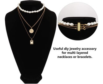 Listing 6 of 7 for 8 Pieces 4 Sizes Slide Clasp Lock Necklace Connector Multi Strands Slide Tube