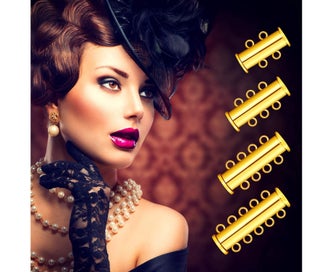 Listing 7 of 7 for 8 Pieces 4 Sizes Slide Clasp Lock Necklace Connector Multi Strands Slide Tube