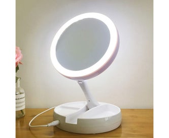 Listing 2 of 10 for Portable 10x Magnifying USB Makeup Cosmetic Beauty Mirror with LED Light Trav