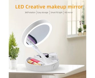 Listing 3 of 10 for Portable 10x Magnifying USB Makeup Cosmetic Beauty Mirror with LED Light Trav