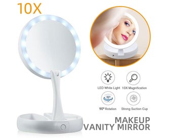 Listing 6 of 10 for Portable 10x Magnifying USB Makeup Cosmetic Beauty Mirror with LED Light Trav