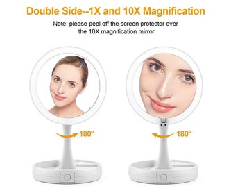 Listing 7 of 10 for Portable 10x Magnifying USB Makeup Cosmetic Beauty Mirror with LED Light Trav