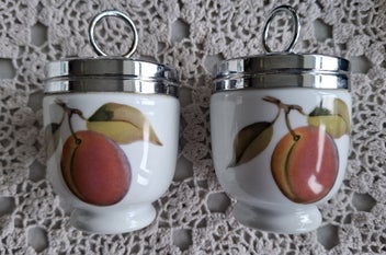 Listing 2 of 12 for Evesham Egg Coddlers - original boxed set with recipe leaflet etc