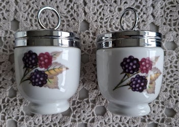 Listing 3 of 12 for Evesham Egg Coddlers - original boxed set with recipe leaflet etc