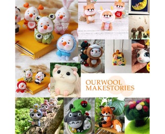 Listing 8 of 8 for Felted Wool, Needle Felting Wool Kit, Felted Wool Roving 40 Colors Felted Woo