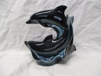 Listing 4 of 8 for SH 1231 - Double Dolphins Riding The Waves Figurine - Poole Pottery