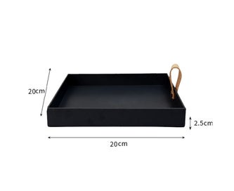 Listing 2 of 5 for PU Leather Handle Tray Dresser Aromatherapy Perfume Cosmetics Storage Tray -
