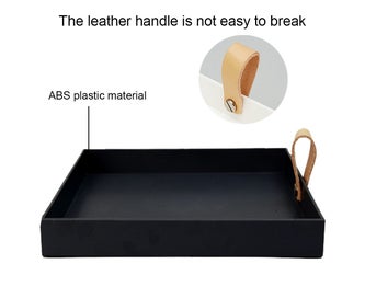 Listing 3 of 5 for PU Leather Handle Tray Dresser Aromatherapy Perfume Cosmetics Storage Tray -