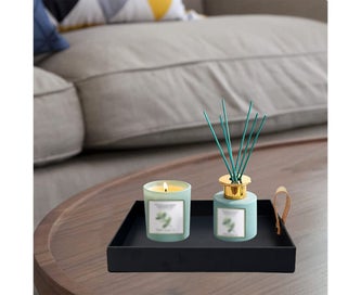 Listing 4 of 5 for PU Leather Handle Tray Dresser Aromatherapy Perfume Cosmetics Storage Tray -