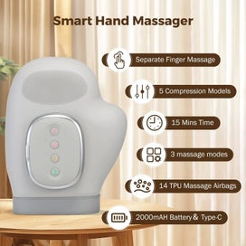 Listing 3 of 7 for NNEOBA 5-Level Electric Hand Massager with Hot Compress Grey