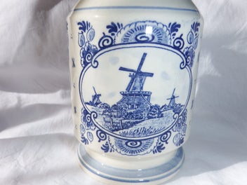 Listing 2 of 6 for Blue Delft Jar with Lid, Made in Holland