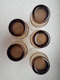 Listing 7 of 7 for Mid century retro smokey glass highball glasses (4 plus spare)