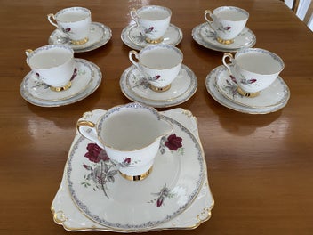 Listing 1 of 9 for “Roses to Remember “ Royal Stafford Bone China tea set