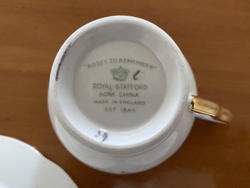 Listing 8 of 9 for “Roses to Remember “ Royal Stafford Bone China tea set