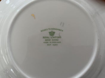 Listing 9 of 9 for “Roses to Remember “ Royal Stafford Bone China tea set