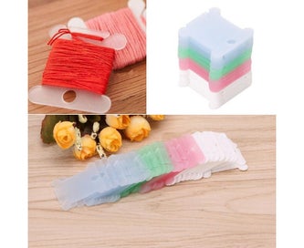 Listing 5 of 7 for 50Pcs Embroidery Floss Craft Thread Bobbin for Cross Stitch Storage Holder Pl