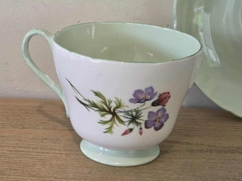 Listing 4 of 16 for Vintage Shelley Floral Teacup & Saucer Set - Made in England