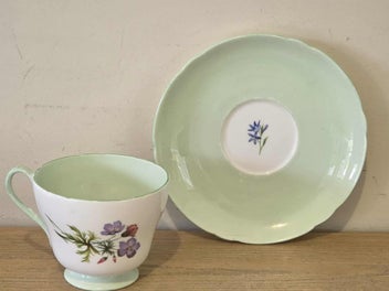 Listing 5 of 16 for Vintage Shelley Floral Teacup & Saucer Set - Made in England