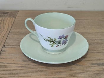 Listing 7 of 16 for Vintage Shelley Floral Teacup & Saucer Set - Made in England