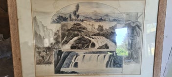 Listing 2 of 7 for Framed Drawing - Upper and Lower Waterfalls on the Pokaiwhenua