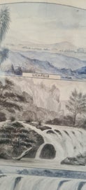 Listing 5 of 7 for Framed Drawing - Upper and Lower Waterfalls on the Pokaiwhenua