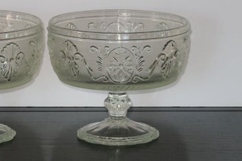 Listing 2 of 2 for ***GORGEOUS VINTAGE DEPRESSON GLASS FOOTED MATCHNG BOWLS***