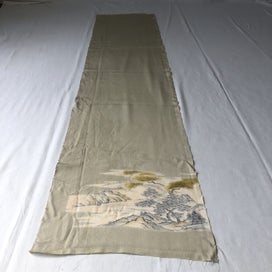 Listing 3 of 12 for Vintage Japanese Silk Fabric Piece Decorative Green Kimono Panel