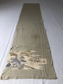Listing 4 of 12 for Vintage Japanese Silk Fabric Piece Decorative Green Kimono Panel