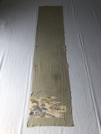 Listing 12 of 12 for Vintage Japanese Silk Fabric Piece Decorative Green Kimono Panel