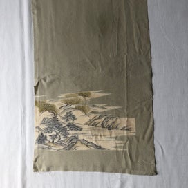 Listing 10 of 12 for Vintage Japanese Silk Fabric Piece Decorative Green Kimono Panel