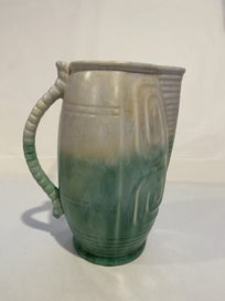 Listing 3 of 8 for Beswick Jug - Large Art Deco Piece in Mottled Greens - Stunning