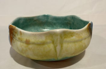 Listing 2 of 6 for Beswick Art Deco Bowl Yellows/Blues