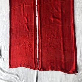 Listing 2 of 9 for Vintage Red Japanese Silk Fabric Pieces X2