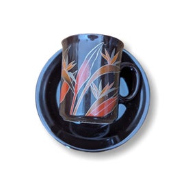 Listing 2 of 7 for Made in NZ & BNIOB. Crown Lynn 8 Piece 'Mocha' Coffee Set 'Birds of Paradise'.