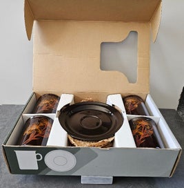 Listing 5 of 7 for Made in NZ & BNIOB. Crown Lynn 8 Piece 'Mocha' Coffee Set 'Birds of Paradise'.