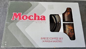 Listing 7 of 7 for Made in NZ & BNIOB. Crown Lynn 8 Piece 'Mocha' Coffee Set 'Birds of Paradise'.