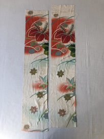 Listing 2 of 19 for Vintage Decorative Silk Fabric PIeces X2