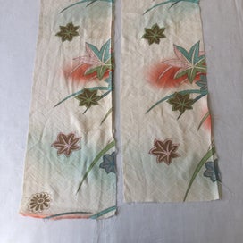 Listing 5 of 19 for Vintage Decorative Silk Fabric PIeces X2