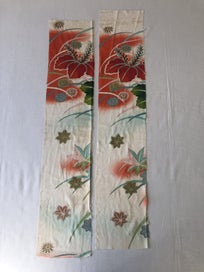 Listing 8 of 19 for Vintage Decorative Silk Fabric PIeces X2