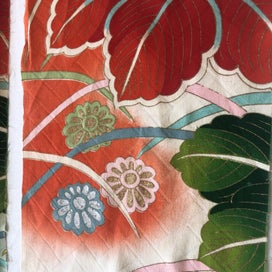 Listing 11 of 19 for Vintage Decorative Silk Fabric PIeces X2